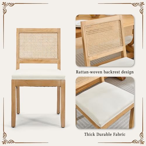 SoarFlash French Dining Chairs Set of 4, Vintage Louis Dining Chairs with Rat...