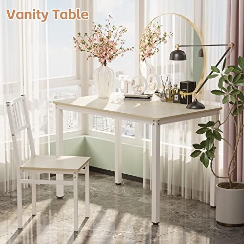 Teraves Dining Table Set for 4, Kitchen Table and 2 Chairs with Bench