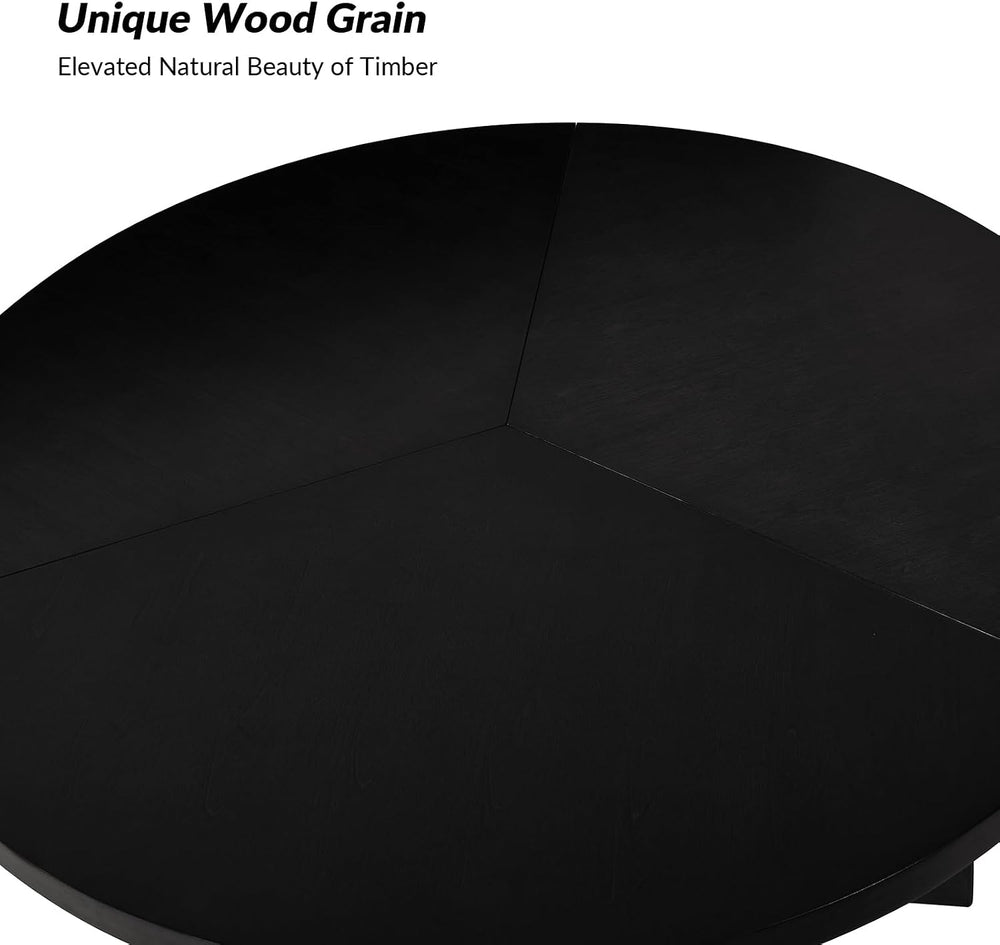 HULALA HOME 54 inch Round Dining Table for 6 People，Mid-Century Modern Solid ...