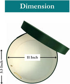 Sarah's Hat Boxes Classic Dark Green Hat Box – 11" x 5.5" (Dia. x Ht.) Handmade in USA – Odorless Non-Toxic Adhesive, Cording Handle – Premium Storage for Hats & Accessories