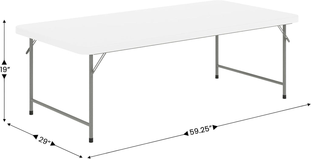 BizChair 4.93-Foot Kid's Granite White Plastic Folding Table