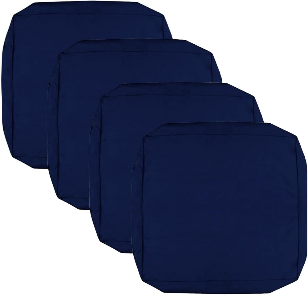 FLYMEI Patio Cushion Covers 21x19x3, Navy Blue, 4Packs