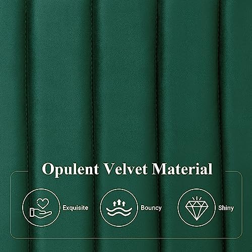Allewie King Bed Frame, Velvet Upholstered Platform Bed with Adjustable Verti...