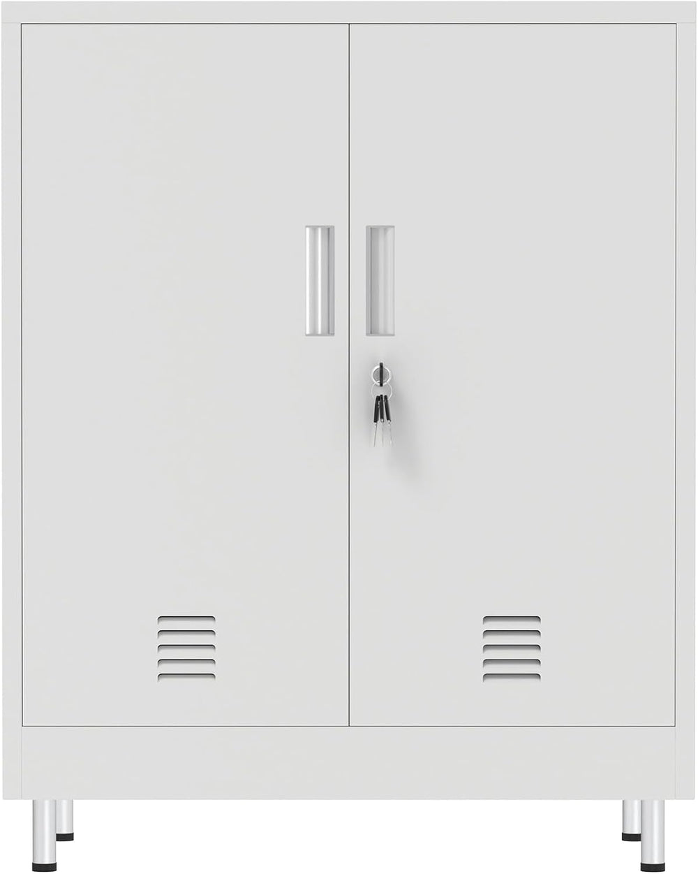 JINGUR Metal Storage Cabinet with Locking Doors and 2 Adjustable Shelves, Loc...