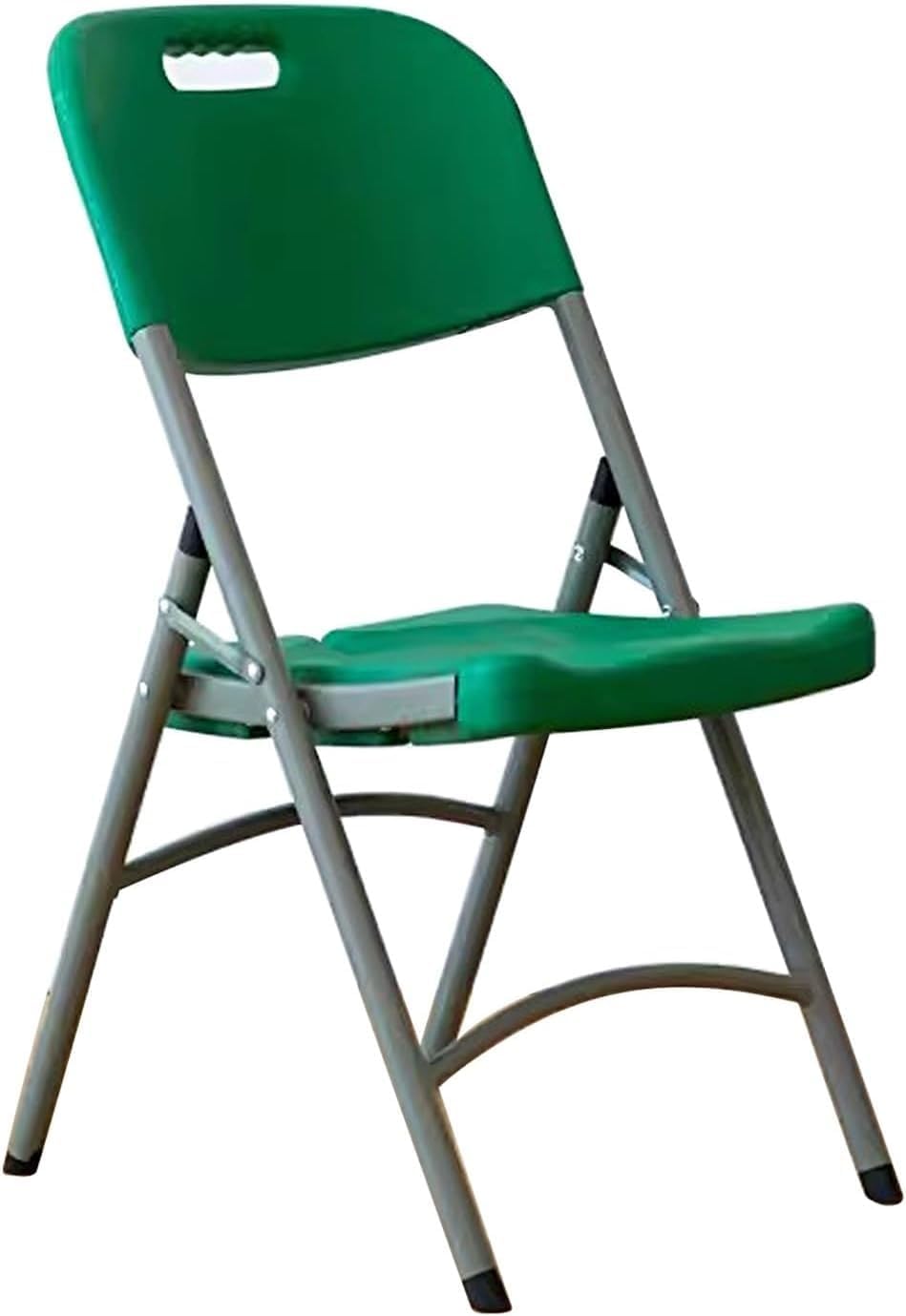 Folding Chairs, Heavy Duty Foldable Chair Portable HDPE Plastic Seat with Steel Frame for Indoor Outdoor(Green)