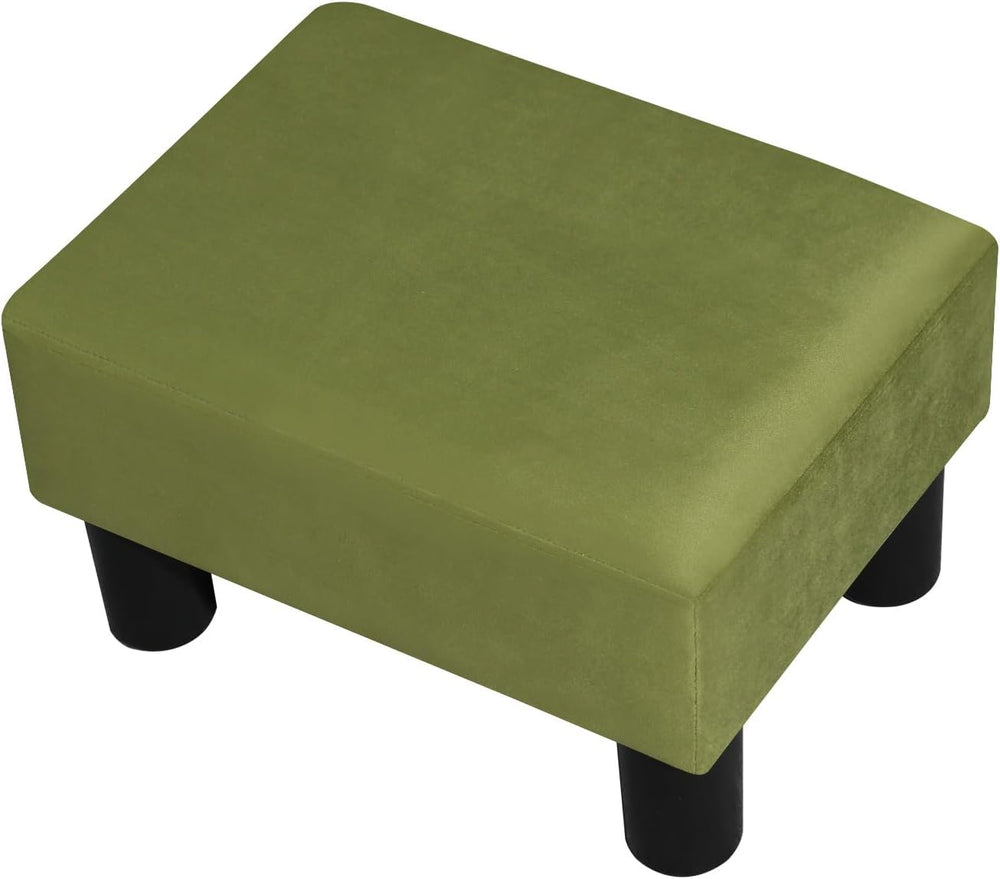 Adeco Small Velvet Foot Stool for Living Room & Bedroom, Boho Chic Uphols...