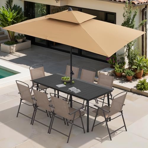 Crestlive Products Set of 4 Patio Folding Chairs 4-Pack Dining Chairs Outdoor...