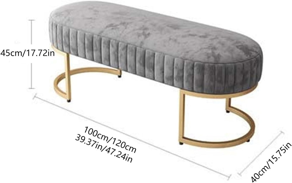 Modern Elegant Velvet Entryway Bench, Upholstered Tufted Bedroom End of Bed O...
