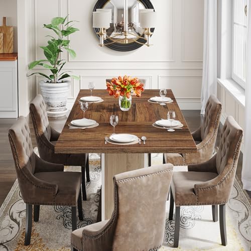 Tribesigns 55" Rectangular Dining Table for 4 to 6 People, Farmhouse Woo...