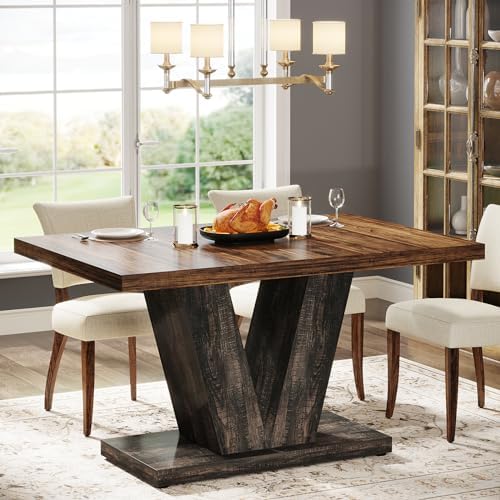 Tribesigns 47-Inch Dining Table for 4, Black Kitchen Dinner Table with Heavy ...