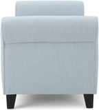 Elegant Fabric Storage Ottoman Bench with Button-Tufted Diamond Stitching and Rolled Arms for Living Room or Bedroom (Wheat + Fabric)