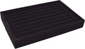 Velvet Rings Display Tray 7 Slots Ring Stud Earrings Organizer Holder Jewelry Storage Tray for Women(Black)