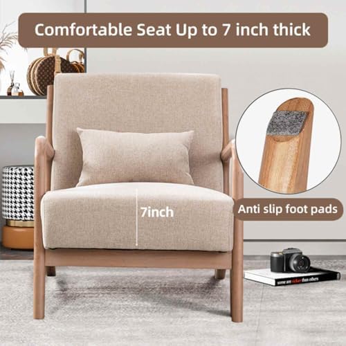 INZOY Mid-Century Modern Accent Chair Set of 2, Upholstered Living Room Chair...