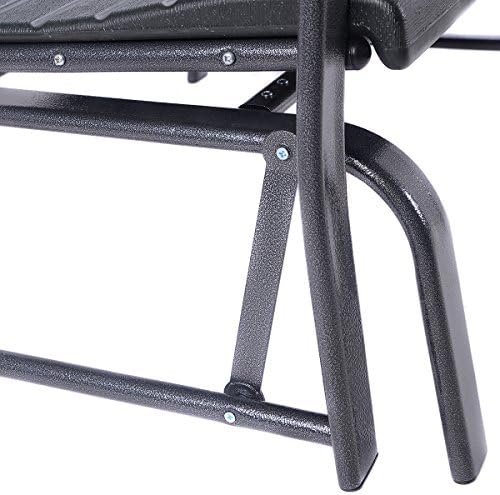 HAPPYGRILL Outdoor Swing Glider Bench, Patio Loveseat Chair with Steel Frame,...