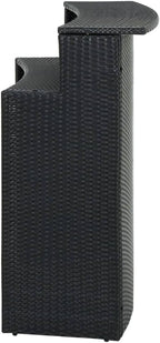 vidaXL Black Patio Bar Table | Modern Design | Weather- | Lightweight & Durable | Poly Rattan Powder-Coated Steel Frame | Dimensions: 47.2"x21.7"x43.3"