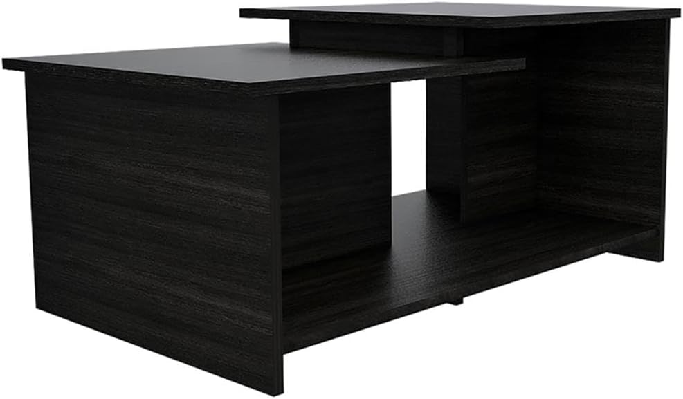 Pemberly Row 2-Piece Living Room Set, Bar Cart and Coffee Table, Espresso-Fin...
