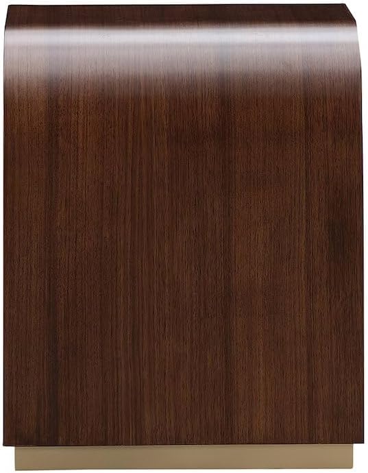 Michael Amini Houston Brown Walnut End Table Solid and Manufactured Wood Birc...