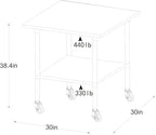 ROCKPOINT Stainless Steel Table for Prep & Work with Caster Wheels 30x30 Inches, NSF Commercial Heavy Duty Table with Undershelf and Legs for Restaurant, Home and Hotel