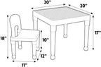 Humble Crew Kids Activity Table and 2 Chairs Set, White/Blue/Red - 2-in-1 Toddler Play Table Building Blocks Compatible - Premium Children’s Table and Chair Set for Arts, Crafts, Reading and More