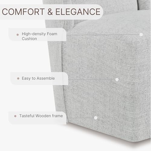 KISLOT Upholstered Dining Chairs Set of 4 with Casters, Light Grey