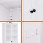 72.05" Tall 27.56" Wide Large Pantry Storage Cabinet, Freestanding Metal Kitchen Food Pantry Cabinet with 2 Doors and Shelves for Kitchens, Dining Room, White A