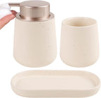 BosilunLife Bathroom Accessories Set 3 pcs - Bathroom Ceramic Foaming Soap Dispenser Set Farmhouse Bathroom Decor, Foam Soap Dispenser and Toothbrush Holder with Tray