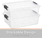 Superio Storage Bins with Lids, Clear Plastic Containers for Organizing, Stackable Totes, BPA Free, Odor Free, Organizer Boxes for Home, and Dorm (8 Pack, 22.75 Qt)