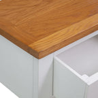 Solid Oak Wood Console Table with Drawers, 32.7"x11.8"x28.7", Rustic Small Entryway Table for Living Room, Hallway, with Shelf and Metal Knobs