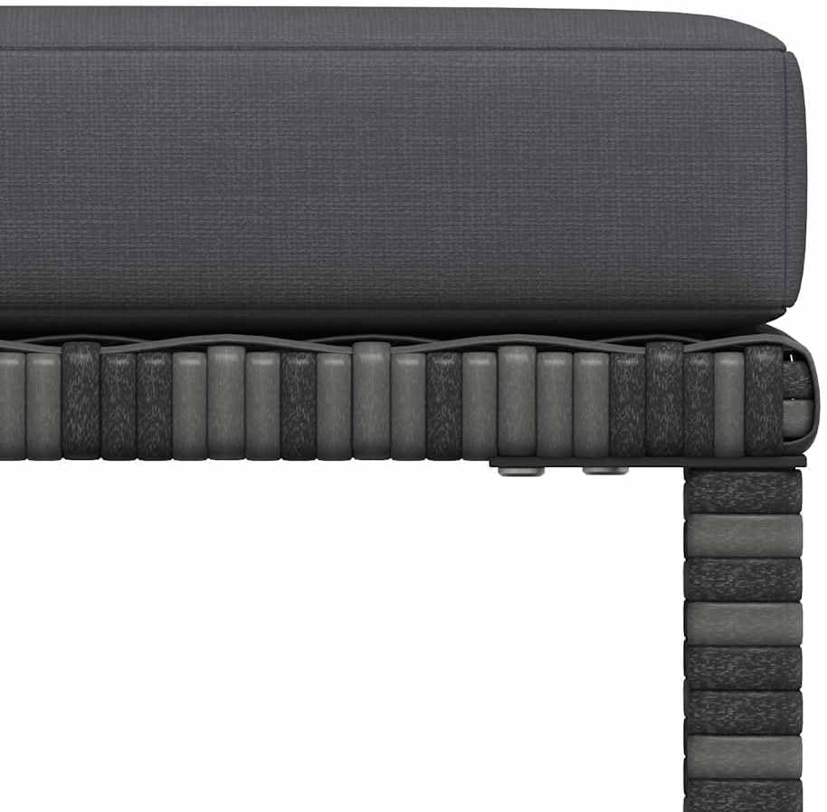 Sectional Patio Footrest, Outdoor Modular Ottoman Footstool with Thick Cushio...