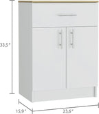 Contemporary Kitchen Island + Pantry Cabinet Combo, Kitchen Storage, White and Light Oak Freestanding Set, Cupboard, with Prep Space and Ample Storage