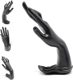 Resin Lotus Flower Ring and Bracelet Artcraft Hand Display Rack(Lotus Hand Model,Black)