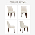 COLAMY Upholstered Dining Chairs Set of 4, Mid Century Modern Kitchen Chairs with Back, Farmhouse Fabric Side Dining Room Chairs with Wood Legs for Dining Room Restaurant, Beige