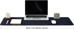 Distressed Leather Desk Mat - Non-Slip PU Desk Pad for Office and Home - Desk Organization and Accessories - Ideal for Large Mouse Pad and Desk Mats on Top of Desks(Navy Blue,36"x 17")