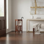 Furnifact Umbrella Stand with Removable Metal Tray, Solid Wood Frame, Tall Accent Table, Walnut Finish, Entryway Storage