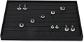 Ring Display Tray Black Jewelry Organizer Tray PU Leather Ring Earrings Display Organizer Tray