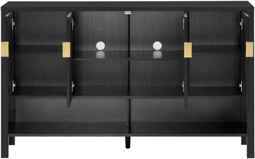 U_STYLE 55.1''Storage Sideboard with 4-Doors,Multi Functional Buffet ...