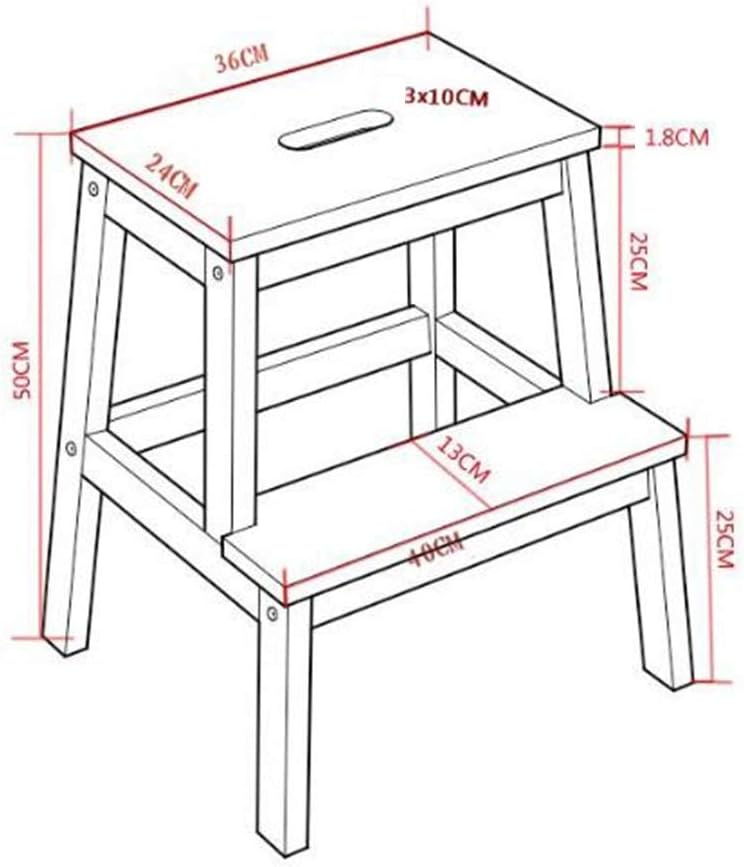 Footstool, 2-Step Stool Solid Wood Change The Shoe Bench Footstool, 9 Colors,...