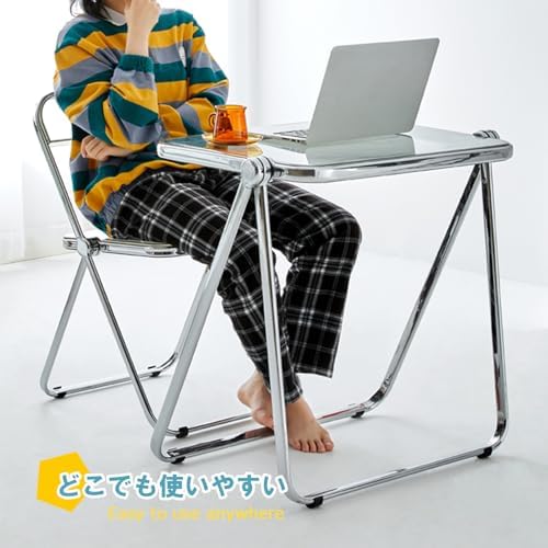 KAIHAOWIN Folding TV Tray Table Acrylic Foldable Table No Assembly Required T...
