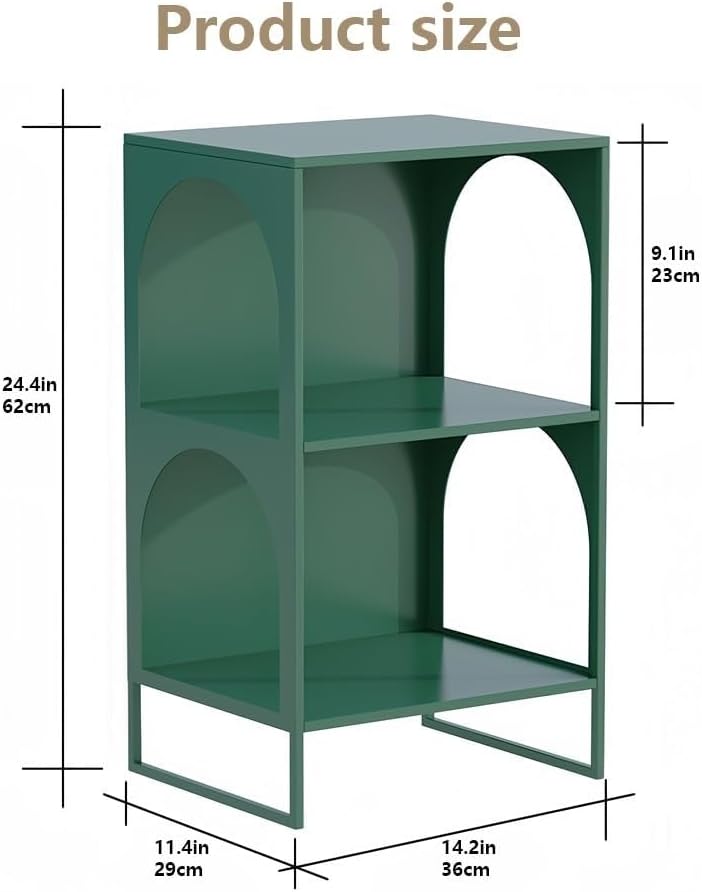 Metal Storage Rack 3-Tier Display Stand Side Table End Table Bookshelf Storag...