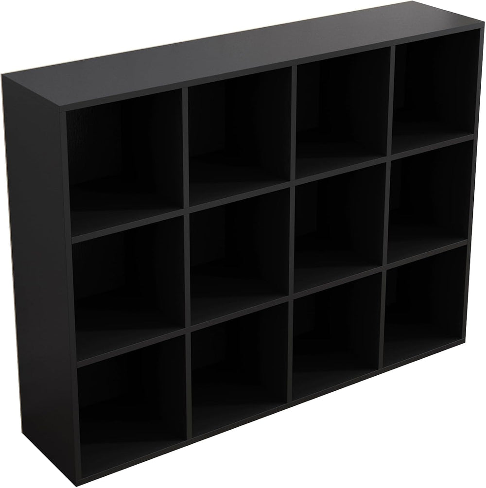 OSCHF 12-Cube Storage Shelf Bookcase, Black