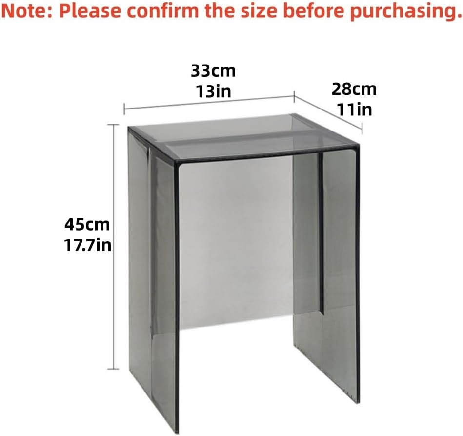 Modern Transparent ABS Side Table, Creative Night Stand for Small Spaces, Sim...