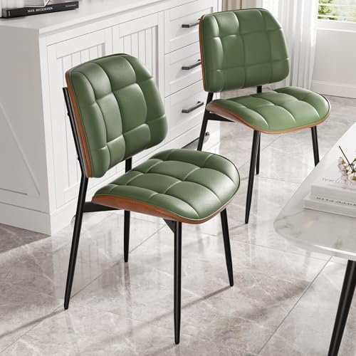 Dining Chairs Set of 4, Mid Century Modern Dining Room Chairs, Upholstered Fa...