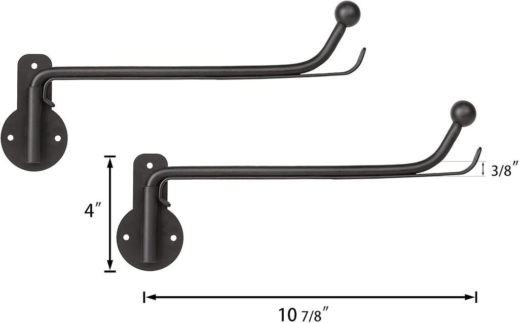 Mkono Wall Mounted Drying Rack Laundry Clothes Hanger with Swing Arm Space Saving Metal Hanging Valet Rod for Laundry Closet Organizer Bathroom Bedroom, 2 Pack, Black