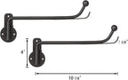 Mkono Wall Mounted Drying Rack Laundry Clothes Hanger with Swing Arm Space Saving Metal Hanging Valet Rod for Laundry Closet Organizer Bathroom Bedroom, 2 Pack, Black