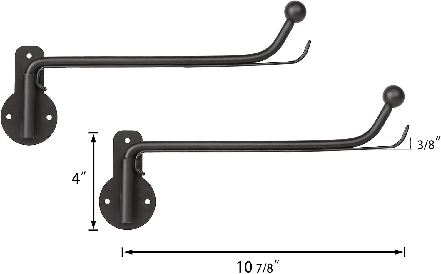 Mkono Wall Mounted Drying Rack Laundry Clothes Hanger with Swing Arm Space Saving Metal Hanging Valet Rod for Laundry Closet Organizer Bathroom Bedroom, 2 Pack, Black