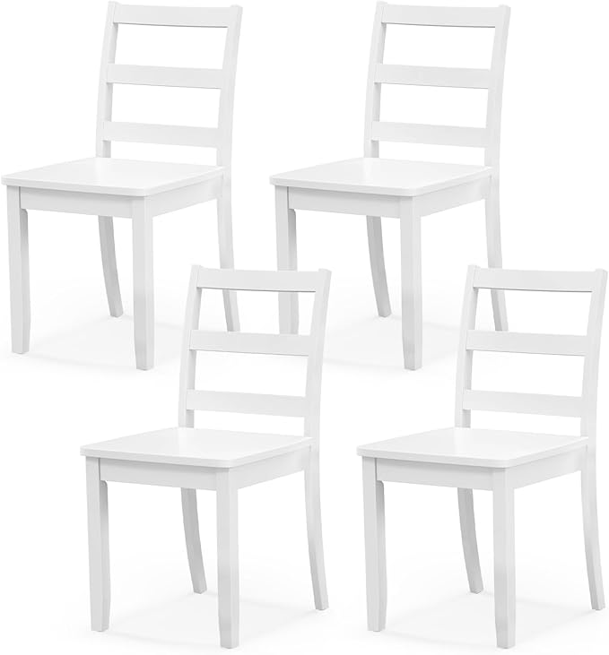NAFORT Solid Wood Dining Chairs Set of 4, High Ladder Back Kitchen Side Chair with Max Load of 400 Lbs, Modern Dining Room Chairs for Kitchen and Dining, Living Room, Home Workspace, Restaurant