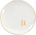 COLLECTIVE HOME - Ceramic Jewelry Tray, Decorative Trinket Dish for Rings Earrings Necklaces Bracelet Watch Keys, Birthday Mother's Day Christmas Gift for Women, 4.75", Glossy (h)