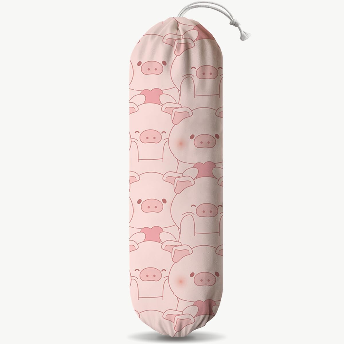 Pig Plastic Bag Holder, Wall Mount Plastic Bags Storage Container Dispenser, Cute Farmhouse Kitchen Decor Gifts for Women Pigs Lover, Kitchen Pattern Garbage Bag 42