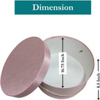 Sarah's Hat Boxes Classic Pink Hat Box – 16.75" x 8.5" (Dia. x Ht.) Handmade in USA – Odorless Non-Toxic Adhesive, Cording Handle – Premium Storage for Hats & Accessories