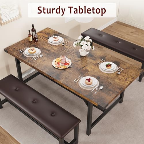 GarveeHome 5 Piece Extendable Dining Table Set for 4-6, Kitchen Table & 2...